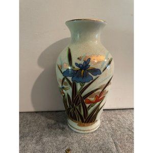 Vintage Toyo Japanese Floral Vase  8inches Tall 2 inches wide  # 808